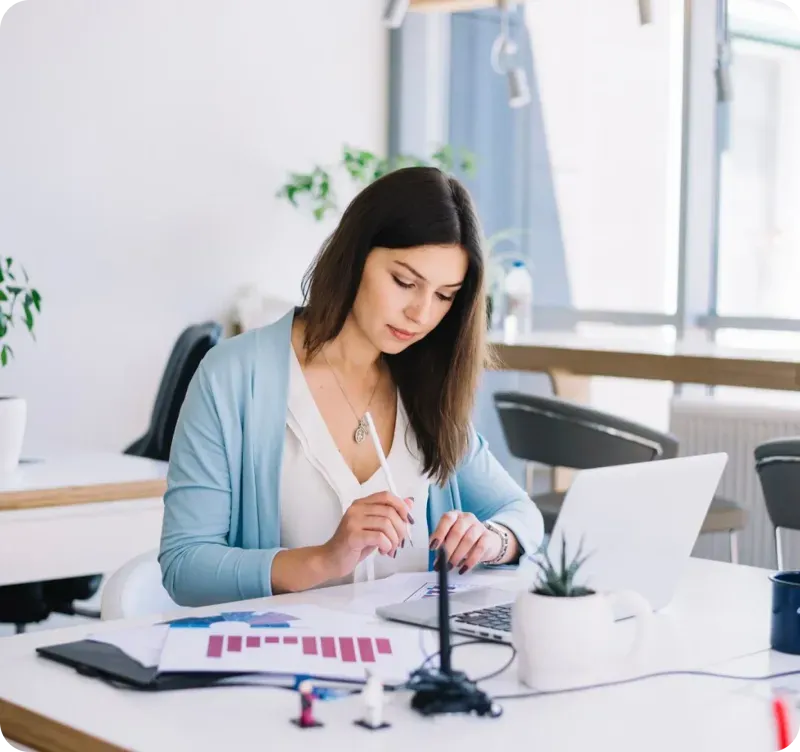 Person working on payroll documentation